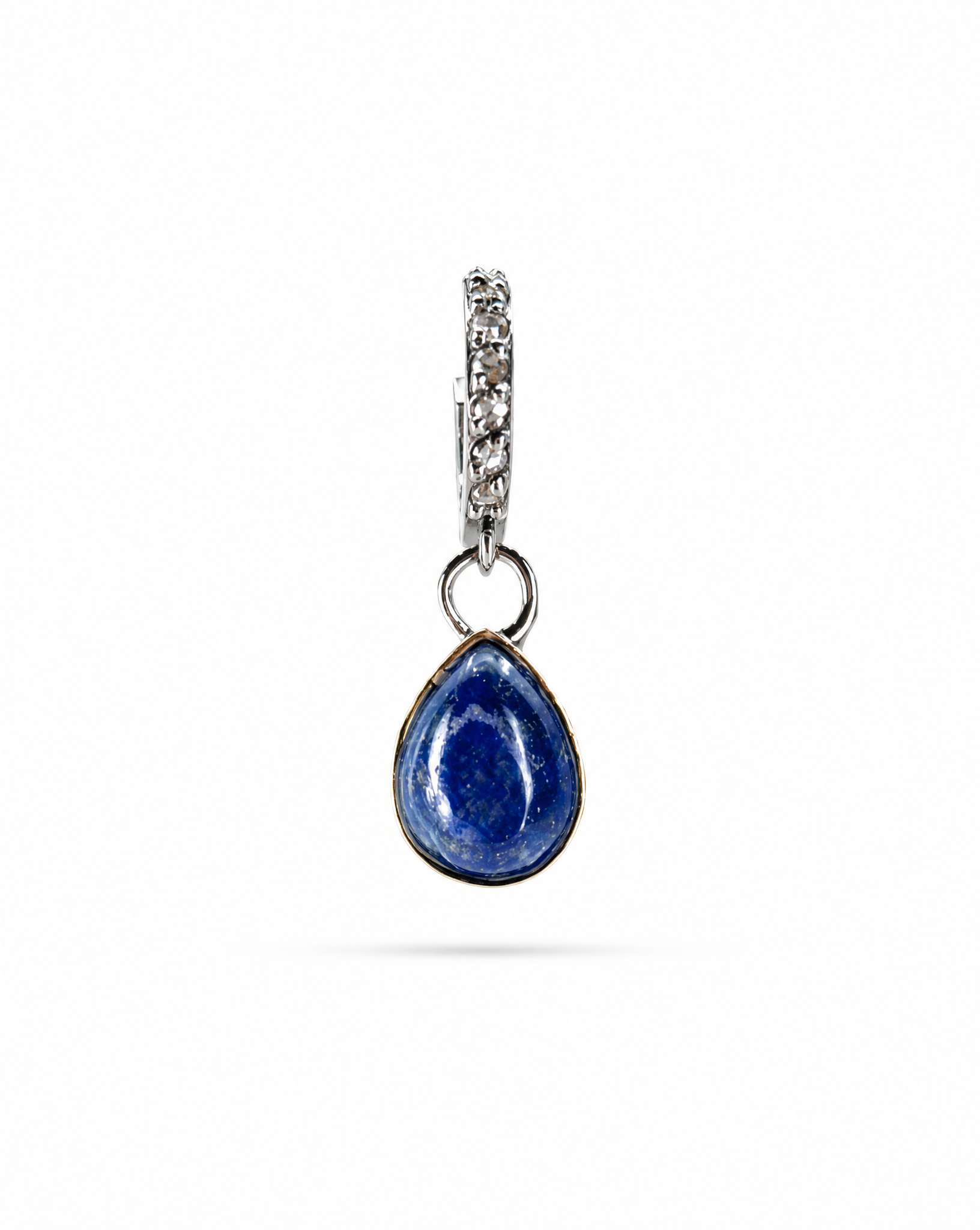 LAPIS DROP EARRING ON A WHITE BACKGROUND
